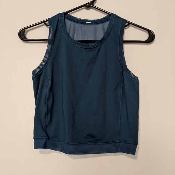 lululemon athletica Tops - Lululemon blue mesh crop top